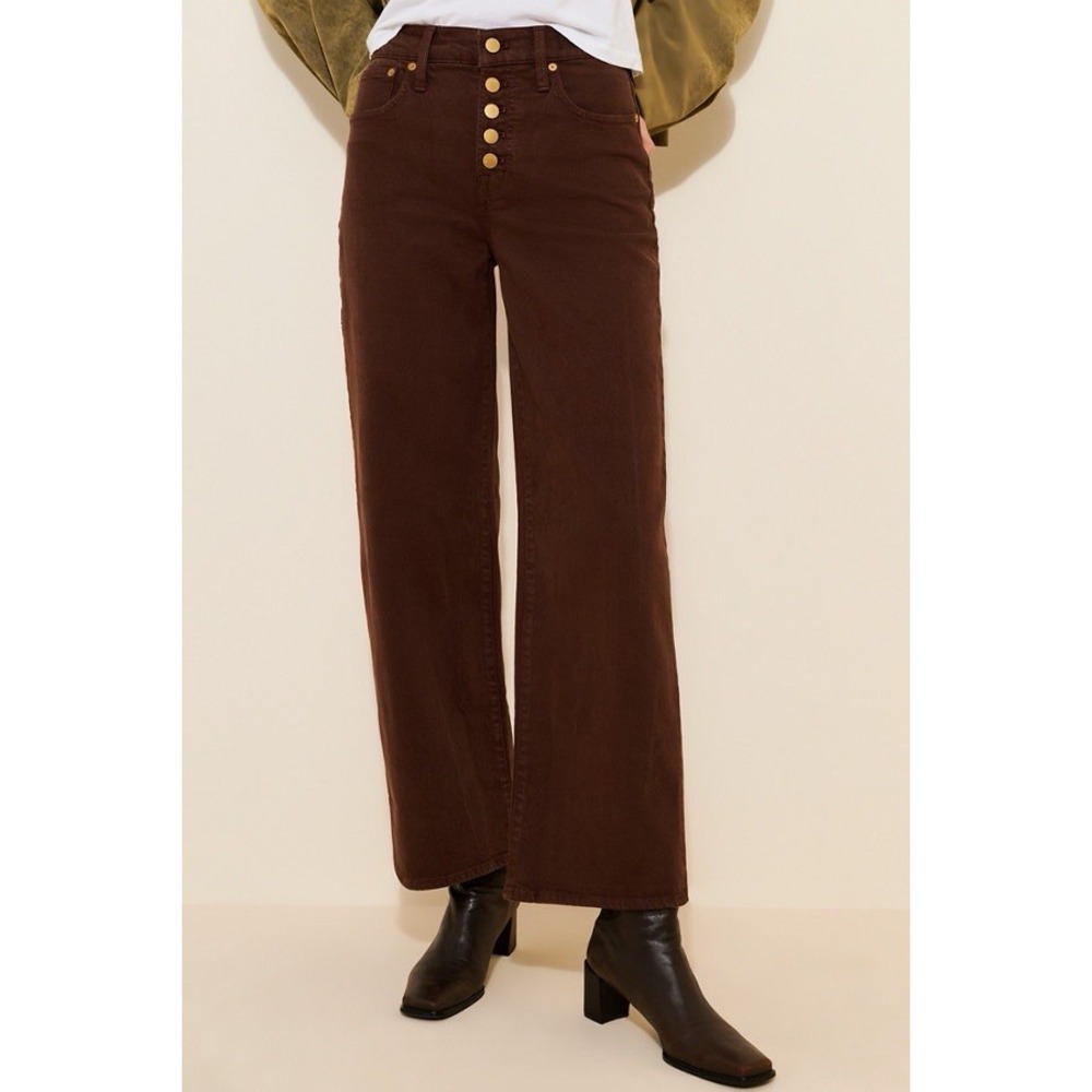 The Perfect Vintage Wide Leg High Rise Madewell Women Dark Coffee Size 33 Fall